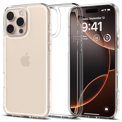 Spigen für iPhone 16 Pro Hülle [Anti-Yellowing] Ultra Hybrid Case Handyhülle Schutzhülle Cover Transparent Durchsichtig Dünn Slim -Crystal Clear