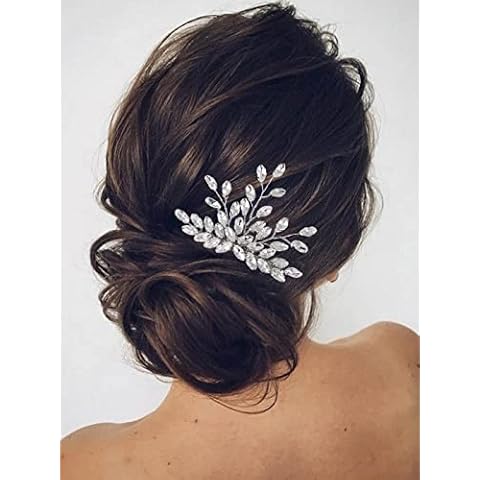 Tocado de novia plateado con cristales Cover