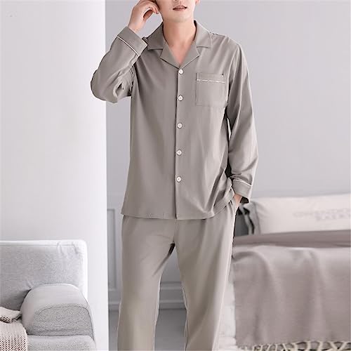 Men's Pajamas Spring and Autumn Cotton Long-sleeved Autumn and Winter Youth Home Wear3