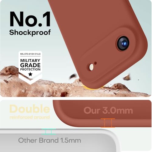 Image of LOVE 3000 Designed for iPhone Air Case, Premium Silicone [Compatible with Magsafe][Soft Anti-Scratch Microfiber Lining] Shockproof Protective Phone Case for Holsters 6.5 inch, Caramel