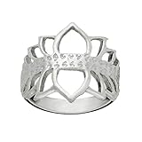 81stgeneration Lotusblumenring aus Sterlingsilber für Damen | Hinduistisches Symbol der Heiligen Geometrie | Durchbrochener Ring aus 925er Silber | von der Natur Inspiriertes Spirituelles Geschenk