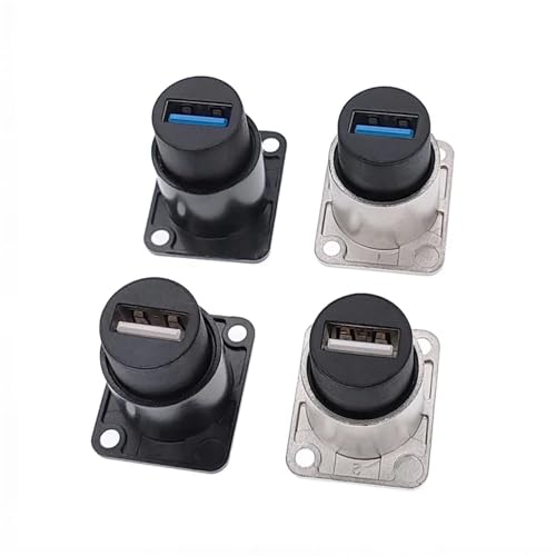 Conector USB 2.0 hembra a hembra de metal resistente color plata para panel 5
