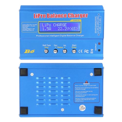 Cargador de Equilibrio RC B6 80W Descargador LCD Digital para Cargador de batería LLiPo NiMH RC(Sin Enchufe)