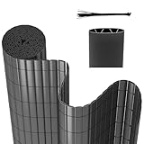 Peviasot PVC Sichtschutzmatte, 90x700cm Sichtschutzzaun, Vervierfachen Verstärkung Innen, Balkon...