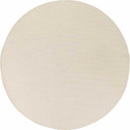 Tapis de cuisine rond blanc 120cm Jimri résistant intempéries - 4