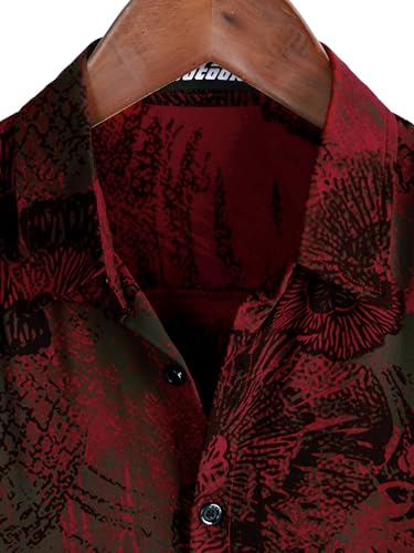 Image of JOTOOK Mens Hawaiian Shirt Short Sleeve Button Down Tropical Shirts Casual Floral Summer Beach Shirt