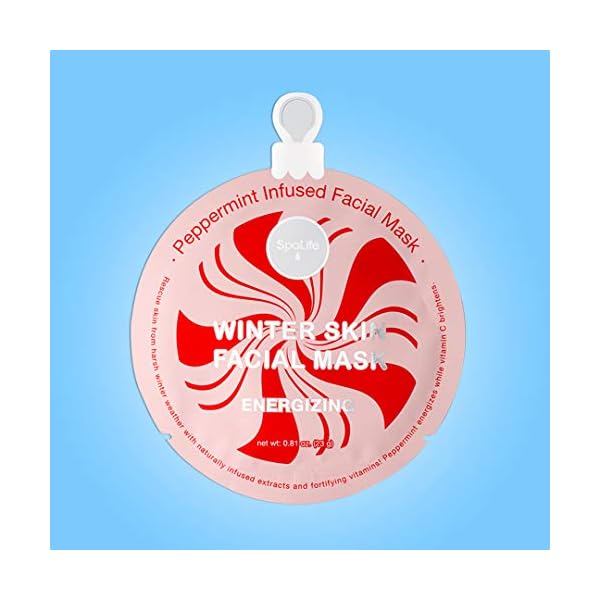 SpaLife Winter Skin Facial Mask 12-Count Set - Infused with 4 Skin-Loving Ingredients - Moisturizing and Hydrating Sheet Masks - Rejuvenating Spa Treatment for a Glowing Complexion