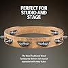 Meinl Percussion Traditional Wood Tambourine - 1-Row Tambourine - 10-inch Diameter - Siam Oak / Steel, Walnut Brown / Natural (TA1WB) #1