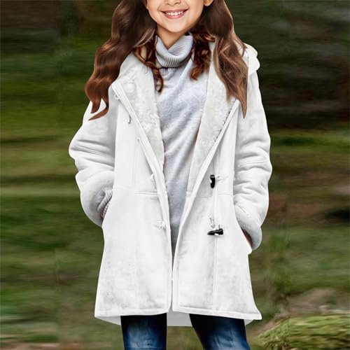 Girls Winter Coats Fuzzy Fleece Lined Jacket Youth Faux Suede Coat for Teen Winter Warm Hooded Outwear Kids Clothes2