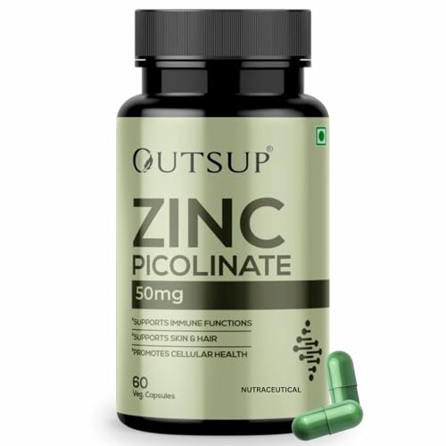 Image of Zinc Picolinate 50 mg - High Absorption Chelated Zinc Supplement for Men & Women - Immune Support, Skin & Hair Health - Supports overall wellness, Muscle Strength & Metabolism - 60 Capsules