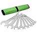 Grip 9 pc Super Thin Open End Wrench Set MM - Includes 8 x 9mm, 10 x 11mm, 12 x 13mm, 14 x 15mm, 16x 17mm, 18 x 19mm, 20 x 21mm, 24 x 27mm, 30 x 32mm - Roll Up Storage Pouch