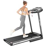 Smart Electric Folding Treadmill with Large 10' Touchscreen and WiFi Connection, YouTube, Facebook, Cardio Fitness Exercise Machine