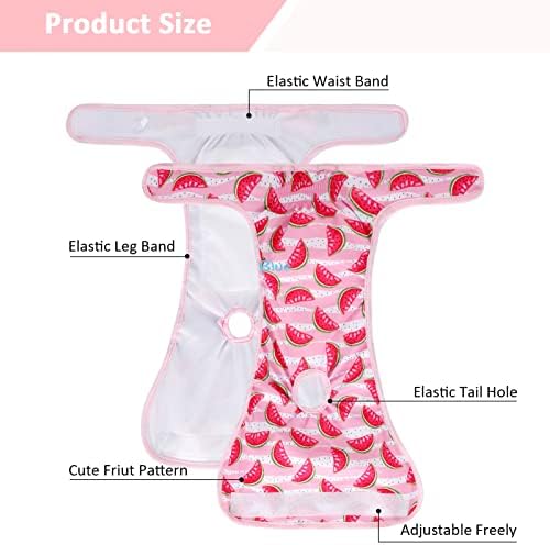 Heyu-Lotus Reusable Dog Nappies Female 3 Pack Washable Female Period Pants for Dogs Puppy Sanitary Diapers Wraps for Small Medium Large Incontinence Dogs(M, 38-48CM)