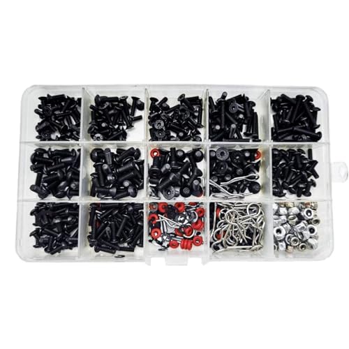 HAPPOW 500 Stück RC Zubehör, RC Schrauben Kit, RC-Schraubensatz, RC Car Ersatzteile, Universelles RC-Reparaturwerkzeug-Kit, für RC Cars Trucks Crawler im Maßstab 1/8, 1/10, 1/12 und 1/16