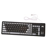 Clavier en silicone pliable - facile à enrouler dans une petite taille pour économiser de l'espace lorsqu'il n'est pas utilisé, clavier en silicone à 103 touches