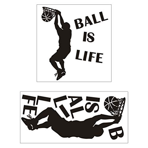 Adesivo de parede de basquete IMIKEYA em PVC Letra Ball is Life Wall Sticker Poster Tema de Basquete