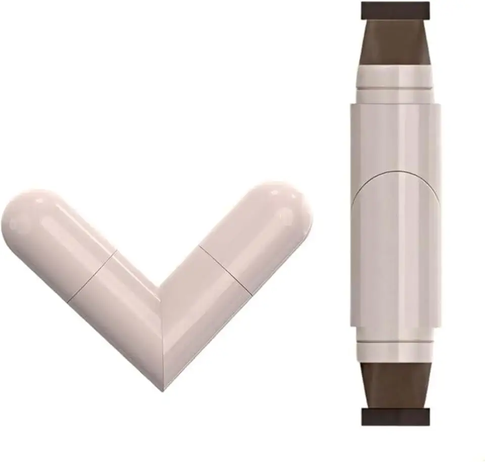 Caneta Delineador Carimbo Dobrável Impermeável De Duas Cabeças Precisa (Marrom)