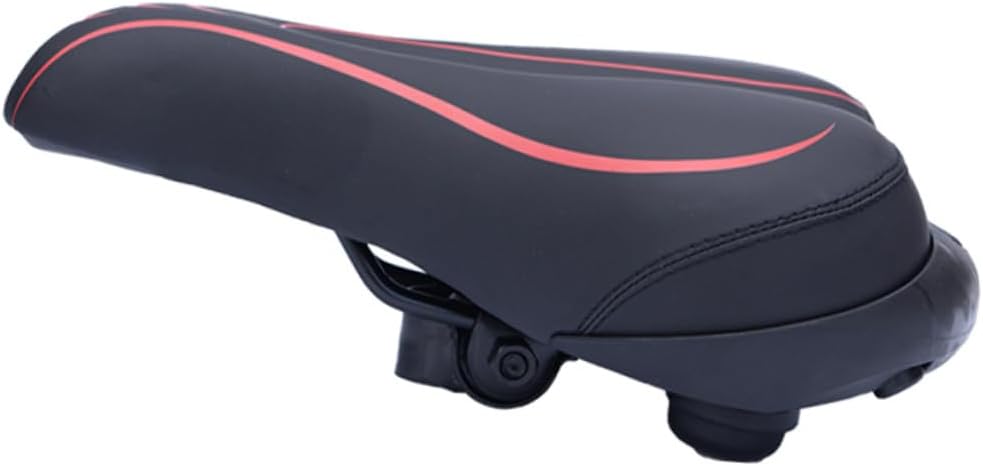 KESYOO Thickened Inflatable Bike Saddle Cushion with Shock Absorption Ergonomic Ventilated Design for Mountain Road Folding Bikes Comfortable Seat Black Red