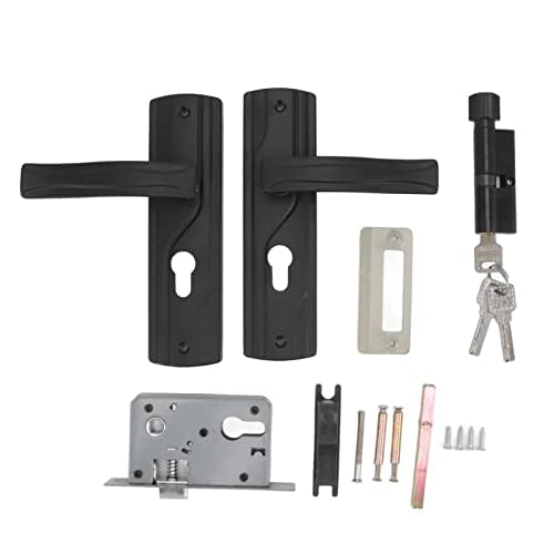 Pissente Door Handle Lock Set in Manganese Steel with Keys Universal Interior Door Lever Lock for Home Bedroom Closet Hallway Door Hardware Easy Installation Modern Design - Image 2
