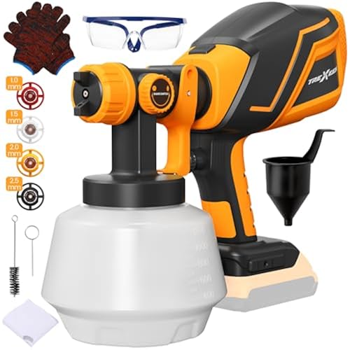 Cordless Paint Sprayer for Dw 20V MAX Battery, Electric Paint Sprayer with 1200ML,Easy to Clean,Adjustable Spray Modesfor Home Renovation and Car Painting(Battery Not Included)