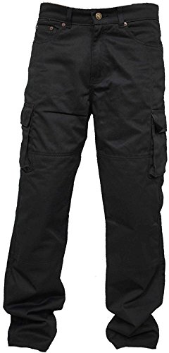 Newfacelook Men's Motorcycle Cargo Jeans Pants Reinforced With Aramid Fiber, Black, W34 L30 #TOP3
