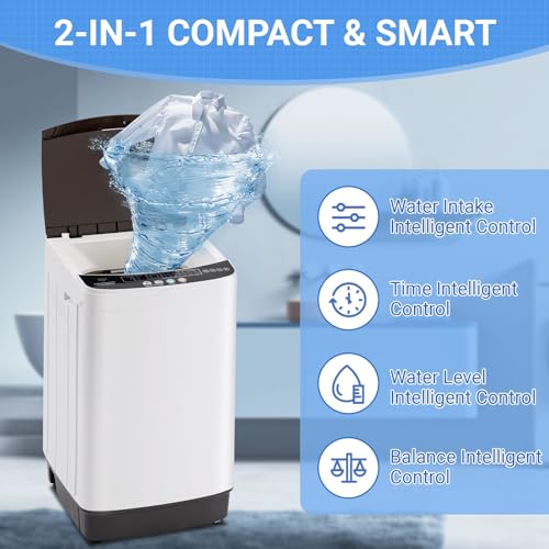 Erivess 2.0 Cu.Ft Full Automatic Washer & 1.6 Cu.Ft Compact Dryer Combo Set - Image 4