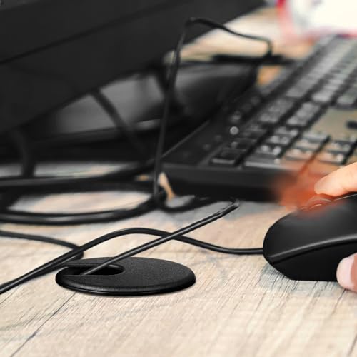 NUOBESTY 6pcs Tapones para Orificio de Cable para Escritorio para Gestión de Cables Fácil Instalación y Organización de Cables Bajo Escritorios y Mesas miniatura 6