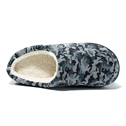 Image of NewDenBer Men's Warm Memory Foam Suede Plush Fleece Lined Slip on Indoor Outdoor Clog House Slippers