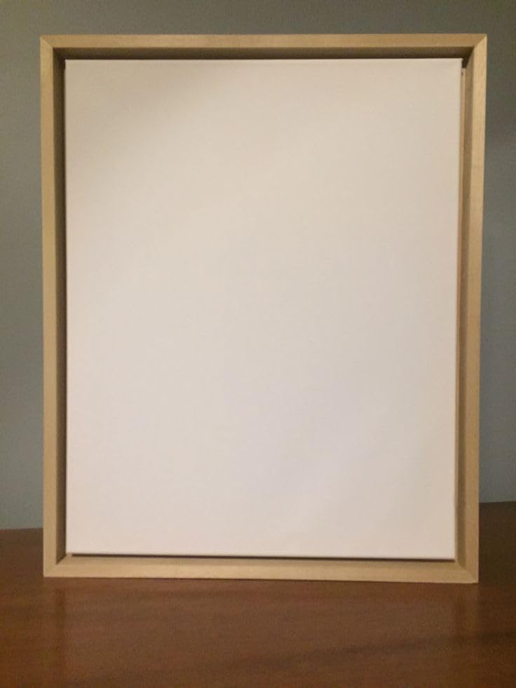 Image of Canvas Floating Frame for Finished Canvas Painting 30 /40 cm (Wooden Yellow)