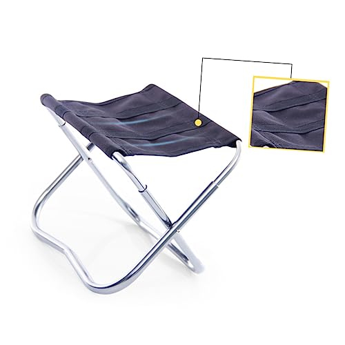 ifundom Outdoor Folding Stool Lightweight Portable Camping Chair for Adults for Fishing BBQ Travel Beach Collapsible Design Black Silver