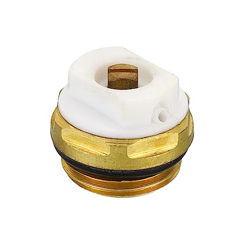 PATIKIL 1/2" BSP Male Thread Manual Radiator Air Vent Plug Valve, Brass Plug for Radiator Heater Gold White - Image 3