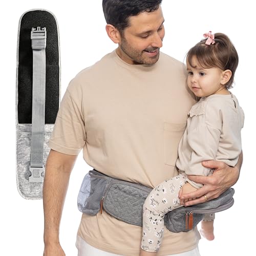 Baby Hip Seat Carrier Toddler – Ergonomic and Adjustable Baby Carrier Newborn to Toddler with Hip Seat – Belt Extender Included, Perfect for Plus Size Parents. Travel and Baby Essentials