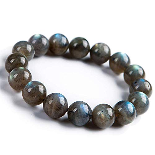 Natural AAA Dark Labradorite Bracelet Stretch Bracelet | 7-7.5â€ Length Labradorite Bracelet Gemstone Bracelet | Unisex Bracelet | 8mm Round Shape Beads | Men Beaded Bracelet