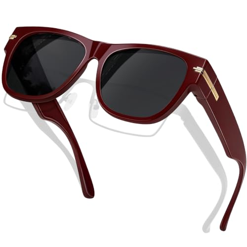 Image of KANASTAL Over Glasses Sunglasses Square Fit Over Polarized Sunglasses UV400