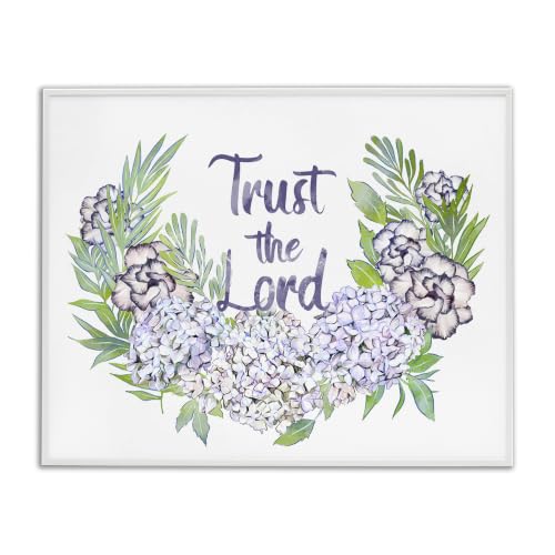 Trust the Lord Hydrangea Botanical, 24 x 30 Inch Framed Giclée Print
