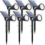 WELALO Solar Spot Lights Outdoor Waterproof for Flag, 6 Pack/4 Modes Landscape Spotlights 180° Adjustable Solar Lights Outdoor for Walkway Pathway Tree Yard Garden Wall Statue Cool White