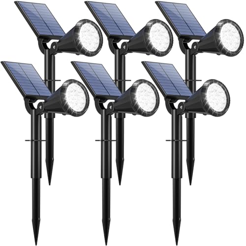 WELALO Solar Spot Lights Outdoor Waterproof for Flag, 6 Pack/4 Mo...