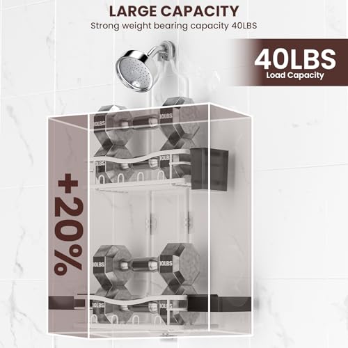Rustproof Shower Caddy Hanging with Soap Holders for Bathroom, White by REINHARDT - Used condition - Image 3