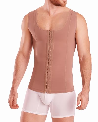 SHAPE CONCEPT Fajas para Hombres 362 High Compression Vest with Hooks, Mens Body Shaper Faja para Hombre Shapewear for Men