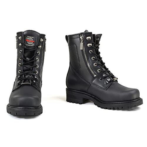 Milwaukee Motorcycle Clothing Company MB416 Men's Black Trooper Motorcycle Leather Boots2