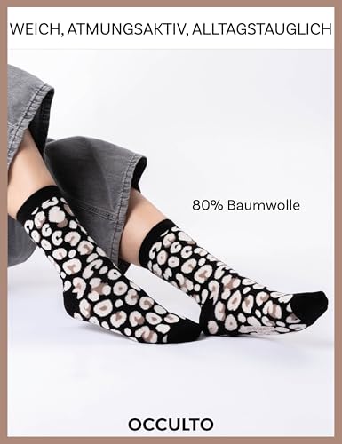 Occulto Damen Leo Socken 6er Pack (Modell: Leonie), Baumwollsocken Beige Mix 39-42