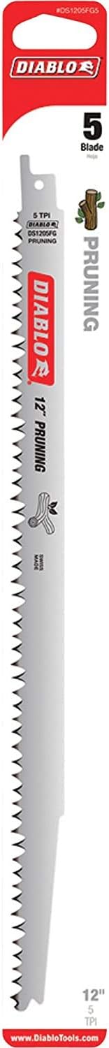 Diablo Pruning Reciprocating Saw Blade - 5-Pk, 12in.L, 5 TPI, Model# DS1205FG5 - Reciprocating Saw Blades - 