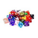 25 Count Assorted Pack of 8 Sided Dice - Multi Colored Assortment of D8 Polyhedral Dice