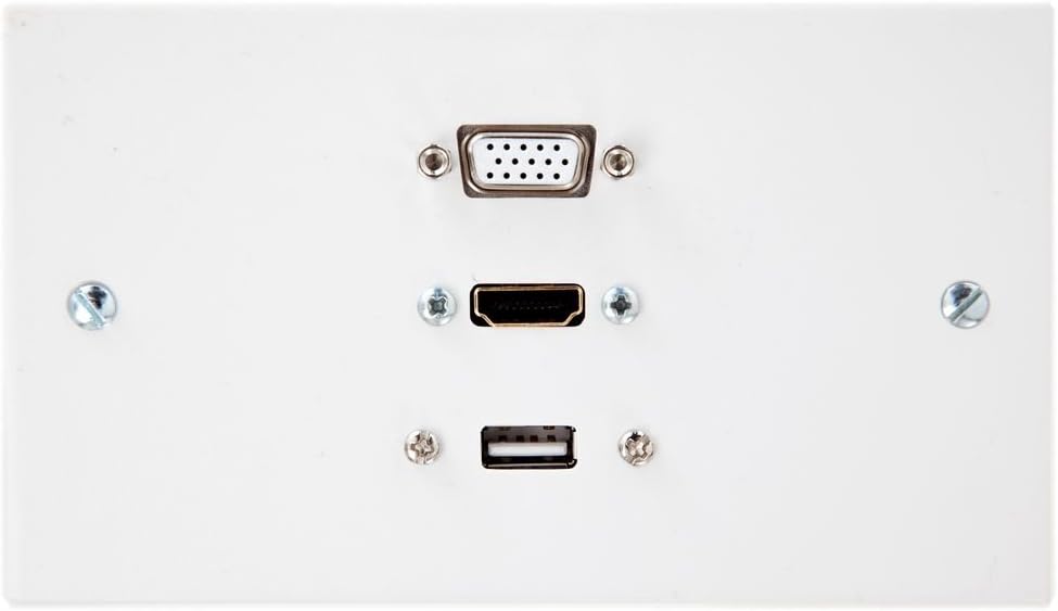 HDMI, SVGA, USB A Wall Plate / Face Plate - 3 Metre - Supplied with Backbox / Installation Ready.
