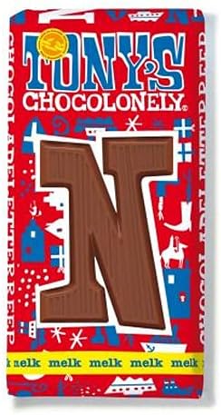 Tony's Chocolonely Chocolate Letter Milk Chocolate I Chocoladeletter I Original from The Netherlands I 180 g I Letter : N