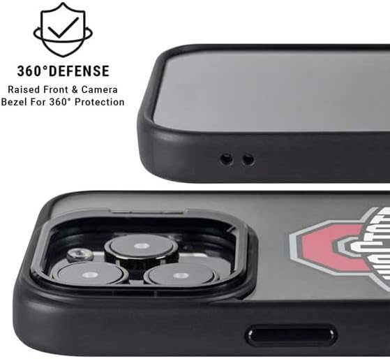 Skinit Kickstand Phone Case Compatible with iPhone 16 Pro - Officially Licensed Ohio State University OSU Buckeyes Black Design