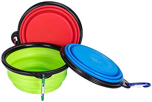 Collapsible Travel Silicone Dog Cat Bowl Portable Pet Food Water Bowl 1000ml, Feeding trough Portable Drinking Water Drinker with Water Hook, Easy to Carry, Save Space