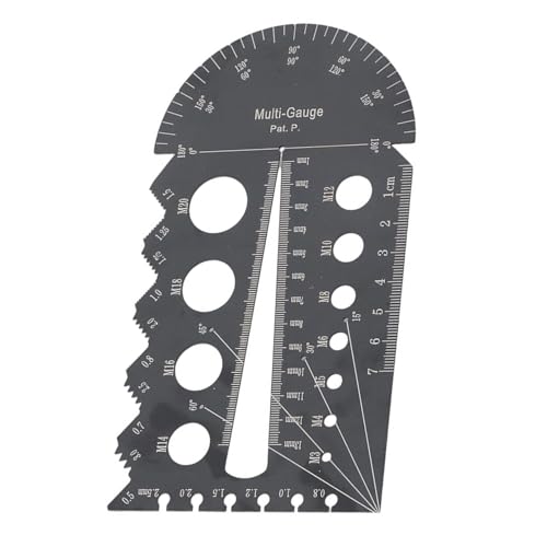 1 paquete de calibre de rosca métrico y británico, calibre de rosca transparente para una medición precisa en acero inoxidable para el hogar