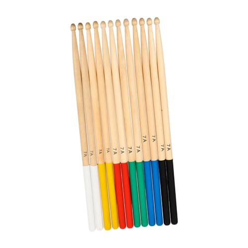 Baquetas Totority, 6 pares, de arce natural, antideslizantes y cómodas para bateristas, niños, niñas y músicos miniatura 1