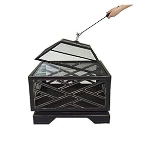 Pleasant hearth martin extra deep wood burning fire pit 26 inch  urban country home decor
